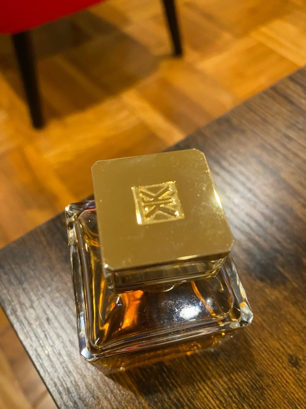 Authentic Maison Francis Kurkdjian Perfume Bottle with Gold Cap and Amber Liquid - Picture 2 of 5